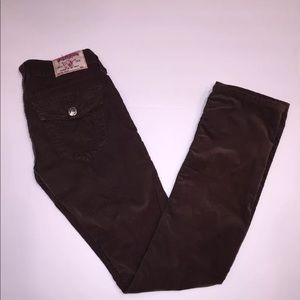 TRUE RELIGION BILLY BROWN FLARE LEG CORDUROY